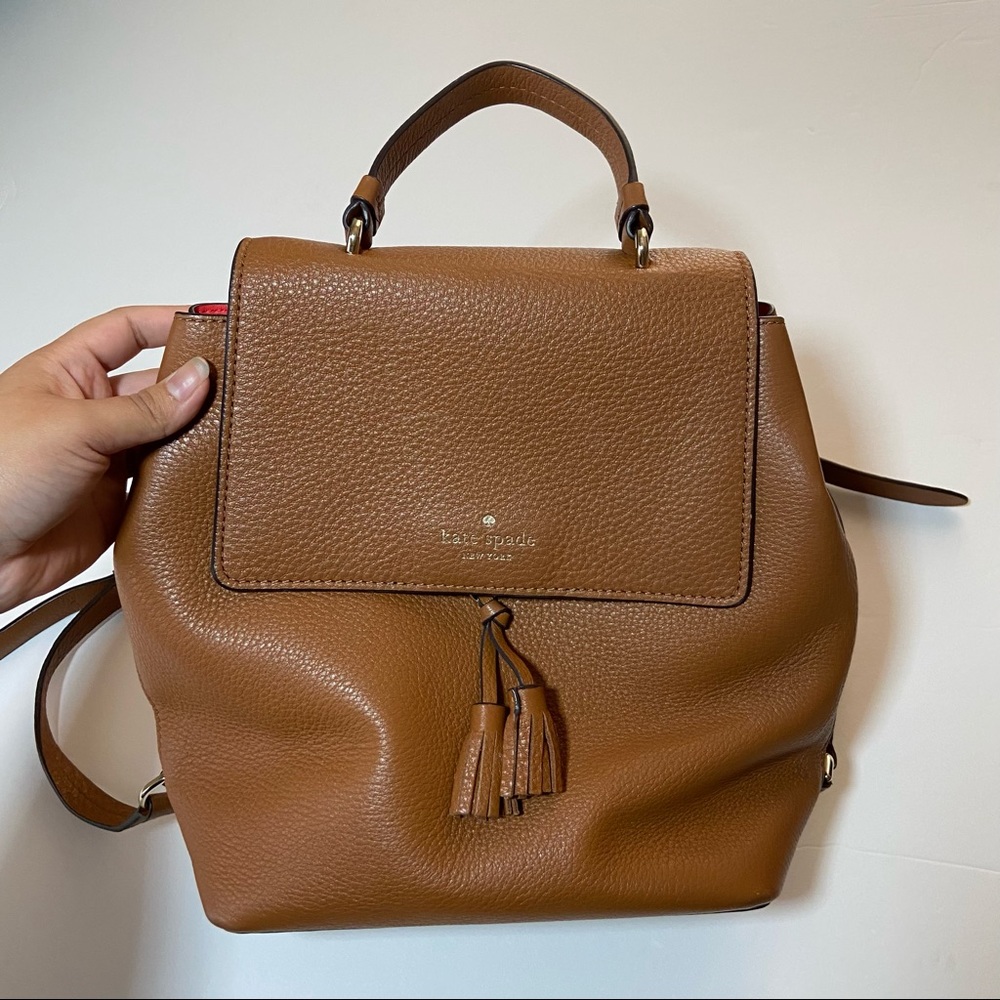 Kate Spade Hayes Medium Tan Brown Backpack